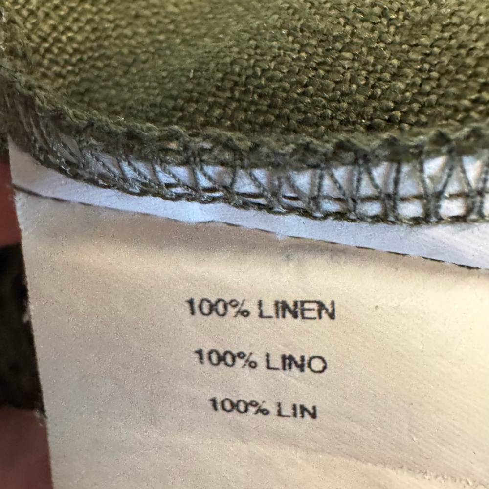 Bebe Olive Green Wide-Leg Linen Pants Size L - Picture 4 of 6